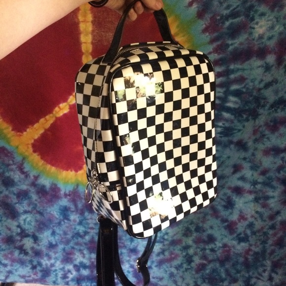 Dolls Kill Handbags - DOLLS KILL VINYL CHECKERED BACKPACK